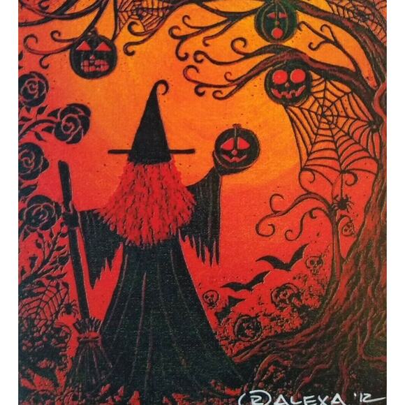 Halloween Postcard Alexa Clason Gothic Witch Haunted Forest 2012 Limited To 27 - Picture 1 of 4